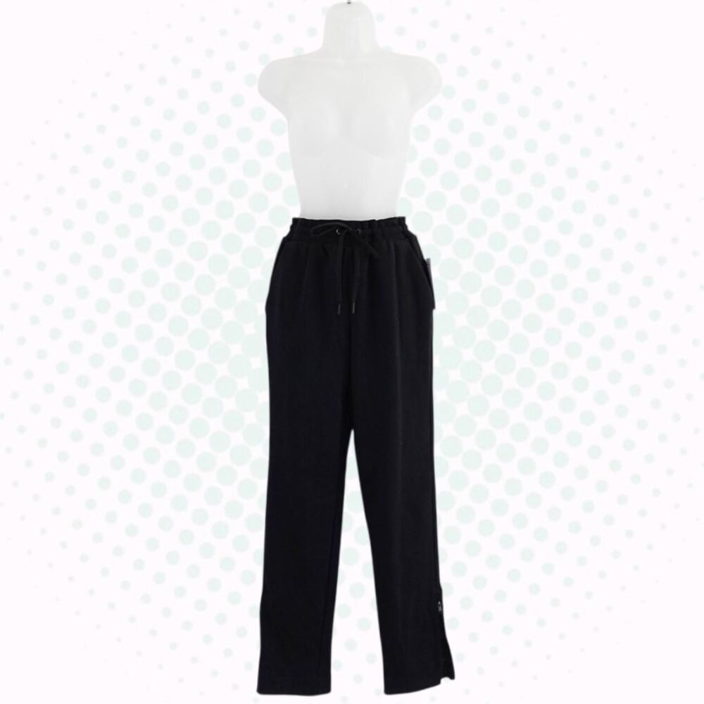 NWT Athleta Black Cozy Karma Zip Straight Leg Pull On Sweatpants Size S